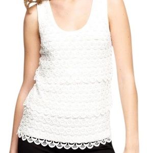 J. Crew•Black Shell Scalloped Lace Top•Size S